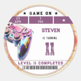 ビデオゲーム子供の誕生日 ラウンドシール