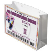 ビデオゲーム子供の誕生日 ラージペーパーバッグ (裏面アングル)