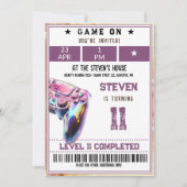 ビデオゲーム子供の誕生日 招待状 (正面)
