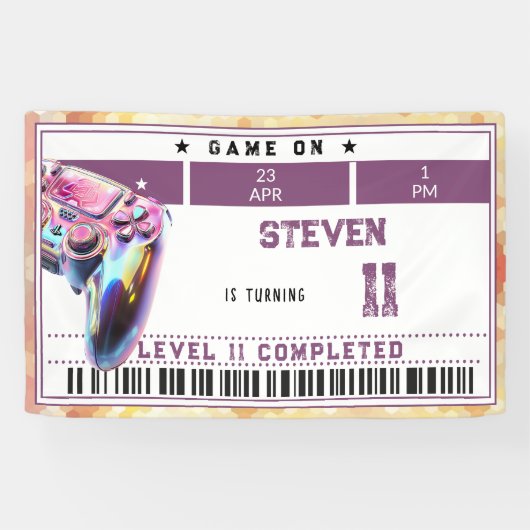 ビデオゲーム子供の誕生日 横断幕 (横)