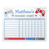 ビデオゲーム少年の報酬チャートchoreチャート ノートパッド (正面)