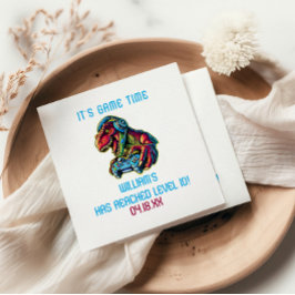 ビデオゲーム恐竜ゲーム誕生日パーティー スタンダードカクテルナプキン