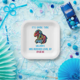 ビデオゲーム恐竜ゲーム誕生日パーティー ペーパープレート