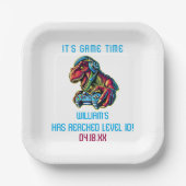 ビデオゲーム恐竜ゲーム誕生日パーティー ペーパープレート (正面)
