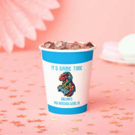 ビデオゲーム恐竜ゲーム誕生日パーティー 紙コップ