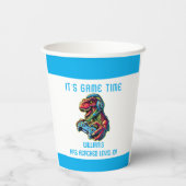 ビデオゲーム恐竜ゲーム誕生日パーティー 紙コップ (裏面)