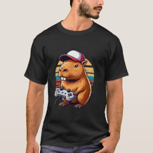 ビデオゲーム愛好家キャピバラおもしろいビデオゲームCapyb Tシャツ
