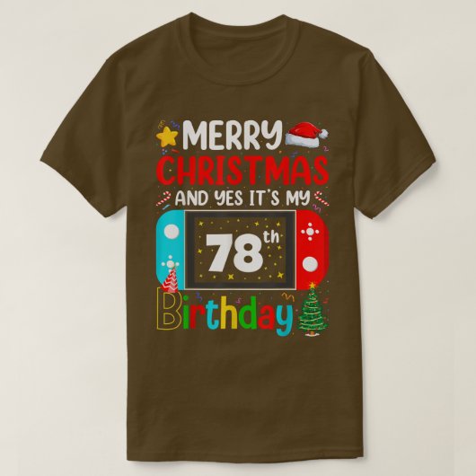 ビデオゲーム愛好家メリークリスマスYes私の78th Tシャツ (デザイン正面)