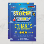 ビデオゲーム招待状、ゲーマーパーティー、ビデオゲーム 招待状 (正面/裏面)