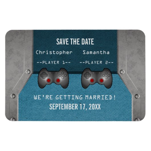 ビデオゲーム日付磁石を保存する青 マグネット (横)