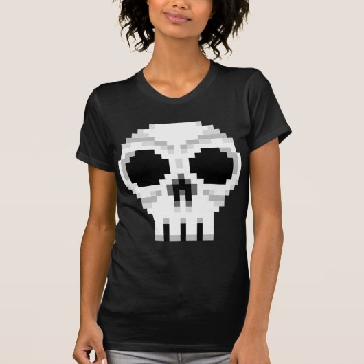 ビデオゲーム死のスカル – ピクセルアート Tシャツ (正面)