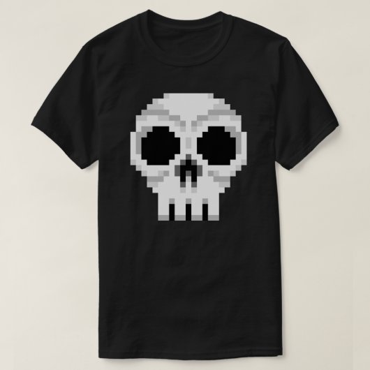 ビデオゲーム死のスカル – ピクセルアート Tシャツ (デザイン正面)