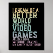 ビデオゲーム用ゲーマー引用文プレーヤーゲームギーク ポスター (正面)