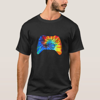 ビデオゲーム絞り染めおもしろいゲーミングコントローラゲーマーH Tシャツ
