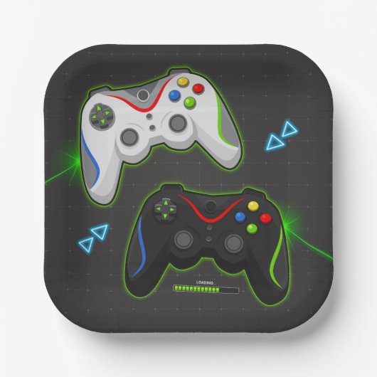 ビデオゲーム誕生日ゲーマーボーイ ペーパープレート (正面)