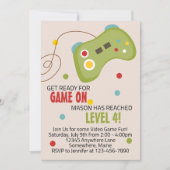 ビデオゲーム誕生日スランバーパーティの招待状 招待状 (正面)