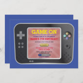 ビデオゲーム誕生日パーティゲーマーボーイコンソール招待状 招待状 (正面/裏面)