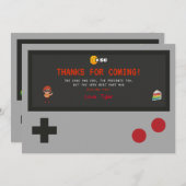 ビデオゲーム誕生日パーティーありがとう サンキューカード (正面/裏面)