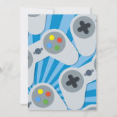 ビデオゲーム誕生日パーティーの招待 招待状 (裏面)