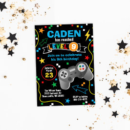 ビデオゲーム誕生日パーティーの招待 招待状