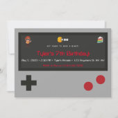 ビデオゲーム誕生日パーティーの招待 招待状 (正面)