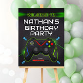 ビデオゲーム誕生日パーティー歓迎サインボーイズ ポスター