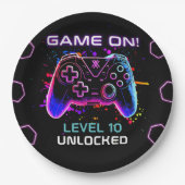 ビデオゲーム誕生日パーティー ペーパープレート (正面)