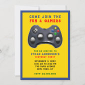 ビデオゲーム誕生日パーティー 招待状 (正面)