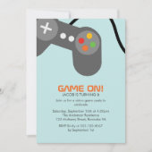 ビデオゲーム誕生日パーティー 招待状 (正面)