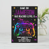 ビデオゲーム誕生日ボーイゲーマーパーティー 招待状 (スタンド正面)