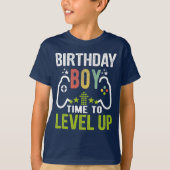 ビデオゲーム誕生日少年の時間レベルアップギフトボーイズ Tシャツ (正面)