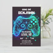 ビデオゲーム誕生日招待状アーケード招待状 招待状 (スタンド正面)