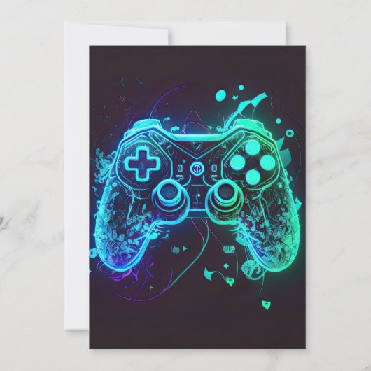 ビデオゲーム誕生日招待状アーケード招待状 招待状 (裏面)