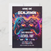 ビデオゲーム誕生日招待状アーケード招待状 招待状 (正面)