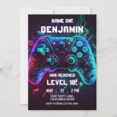 ビデオゲーム誕生日招待状アーケード招待状 招待状 (正面)