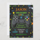 ビデオゲーム誕生日招待状 招待状 (正面)