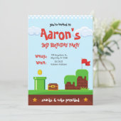 ビデオゲーム誕生日招待状 招待状 (スタンド正面)