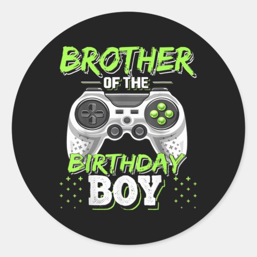 ビデオゲーム誕生日誕生日少年の兄弟 ラウンドシール (正面)