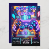 ビデオゲーム誕生日 招待状 (正面/裏面)