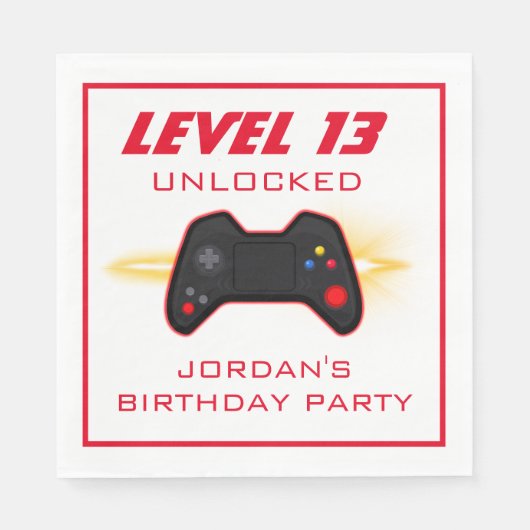 ビデオゲーム赤コントローラ スタンダードランチョンナプキン (正面)