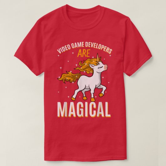 ビデオゲーム開発者はMagic Unicorn Job Prof Tシャツ (デザイン正面)