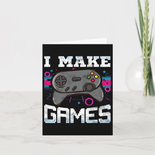 ビデオゲーム開発者ギフトのためのゲームを作る カード (正面)