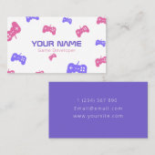 ビデオゲーム開発者テスターコンソールピンク&紫 名刺 (正面/裏面)