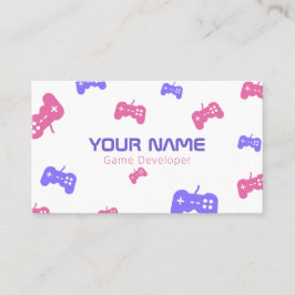 ビデオゲーム開発者テスターコンソールピンク&紫 名刺
