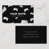 ビデオゲーム開発者テスターコンソール白黒 名刺 (正面/裏面)