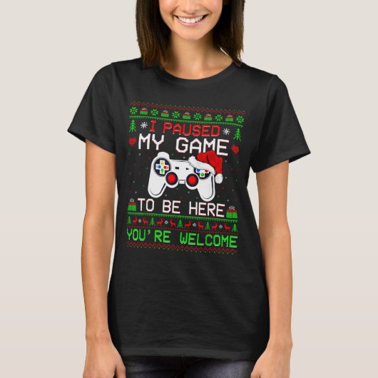ビデオゲーム クリスマス アグリーセーター 楽しいゲーマー ゲーム Tシャツ (正面)