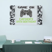 ビデオゲーム ゲームオン 誕生日パーティーバナー  横断幕 (トレードショー)