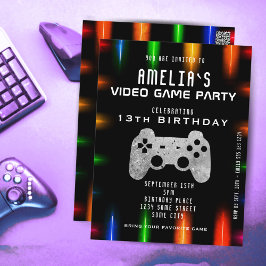 ビデオゲーム コントローラー ネオン ゲーム 誕生日 カード