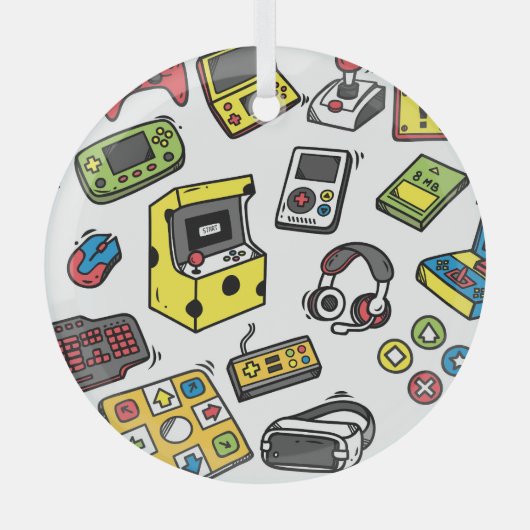 ビデオゲーム，ドードルセット ガラスオーナメント (正面)