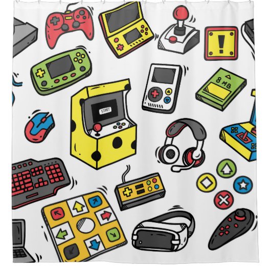 ビデオゲーム,ドードルセット シャワーカーテン (正面)
